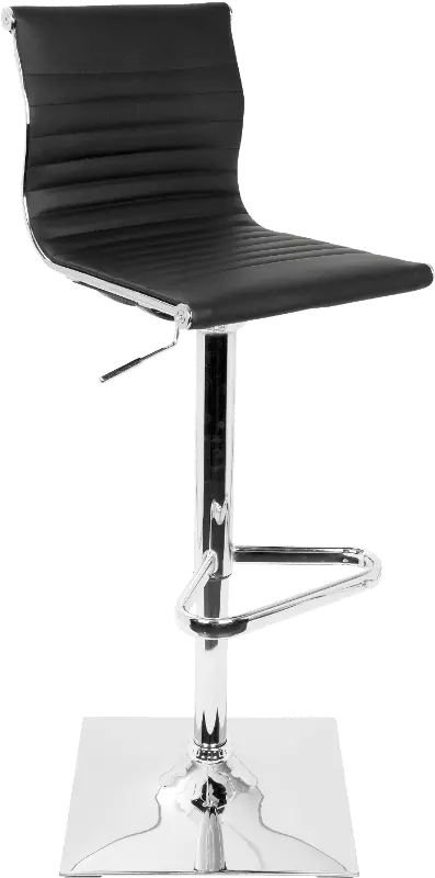 Master Black and Chrome Adjustable Bar Stool