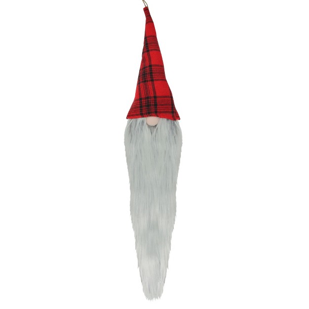 Red And Black Plaid Hat Hanging Christmas Gnome