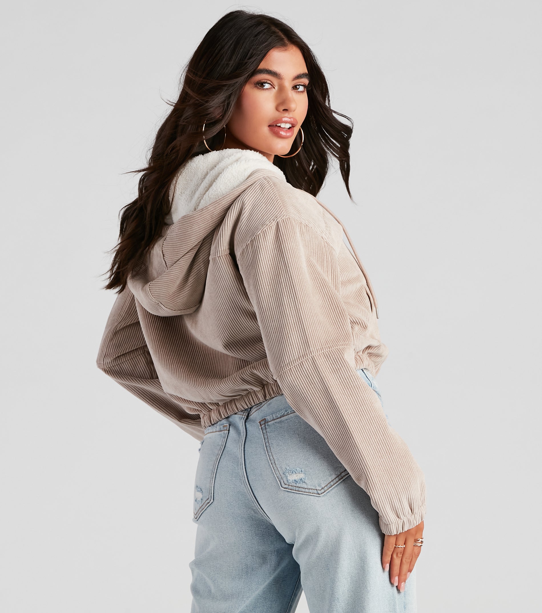 Corduroy Cutie Cropped Sherpa Jacket