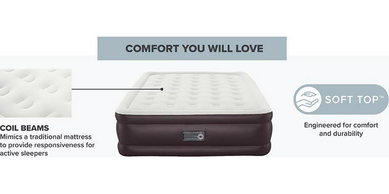 Bestway Comfort Quest 18 Air Mattress with Built-in Pump， Queen