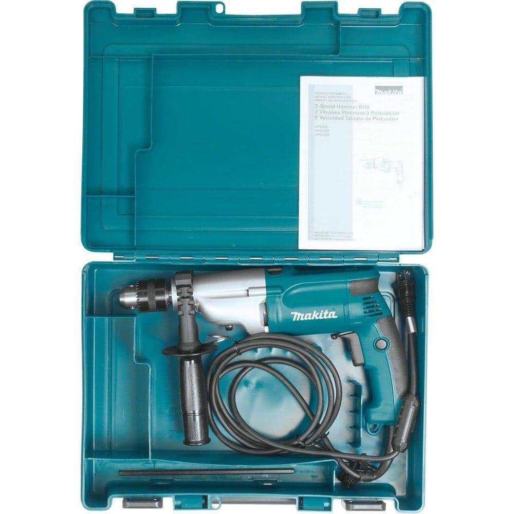 Makita 6.6 Amp 3/4 in. Corded Hammer Drill with Torque Limiter Side Handle Depth Gauge Chuck Key Hard Case HP2050