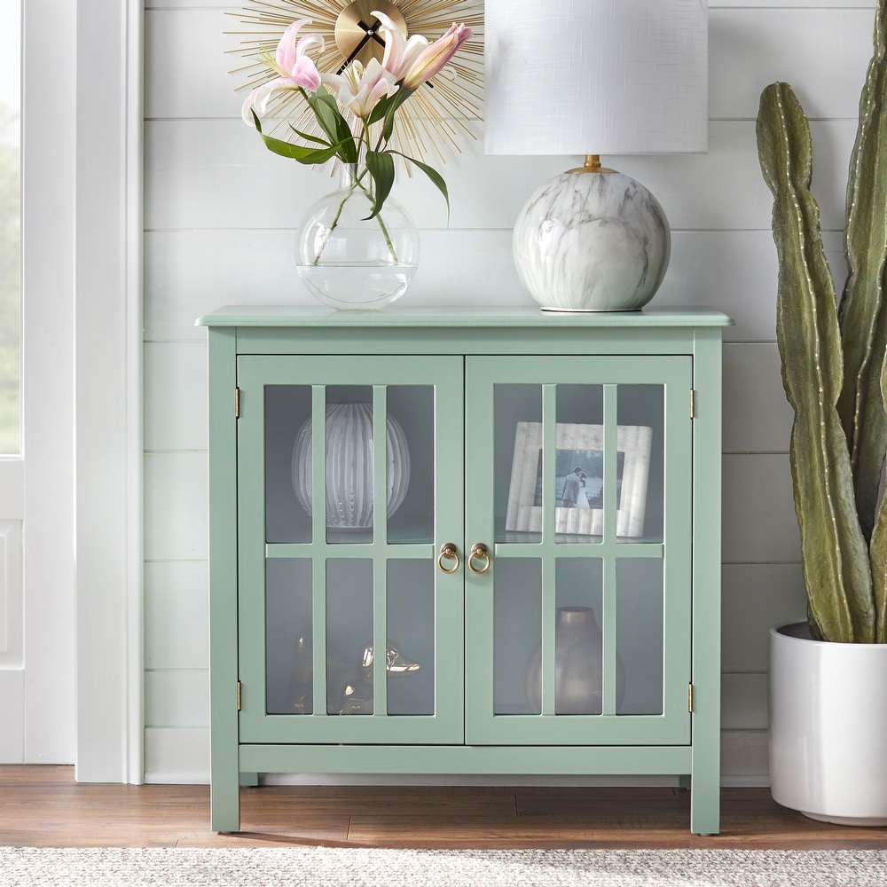 Simple Living Portland 2 Door Glass Cabinet