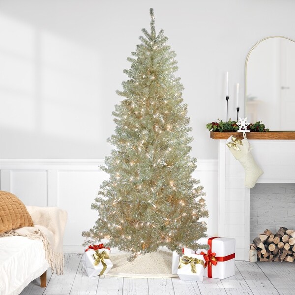 Sheer Champagne Artificial Tinsel Christmas Tree