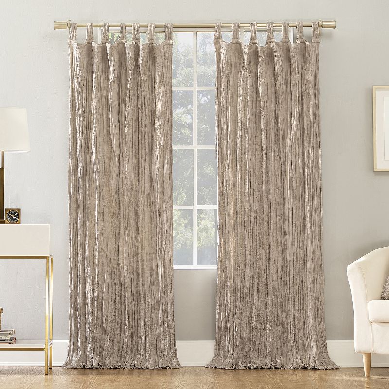 No. 918 Odelia Distressed Velvet Tab Top Window Curtain