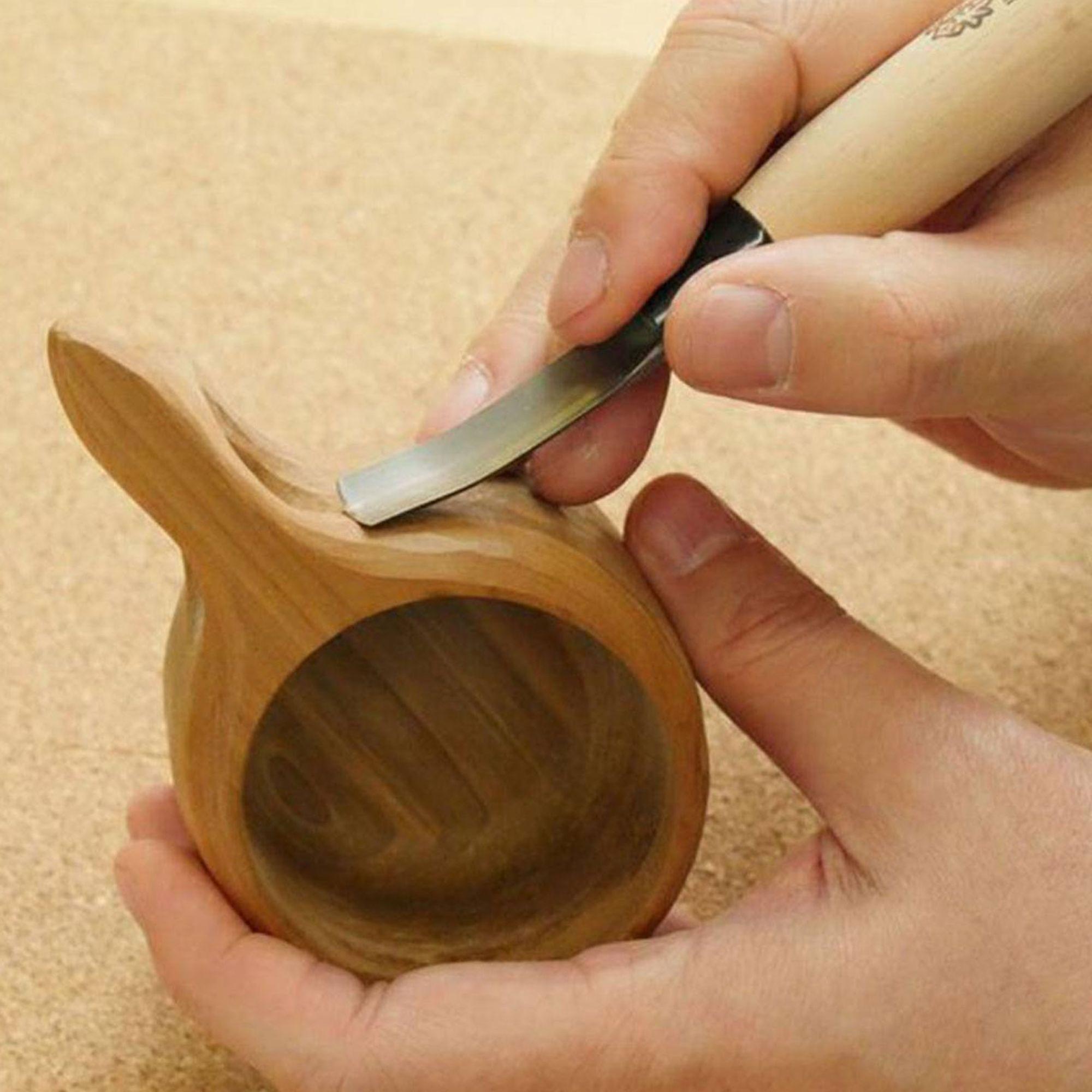 Michihamono Japanese Woodworking Tools Set Handmade Traditional Kuksa Kit， for Carving Wooden Cup， Plate and Spoon