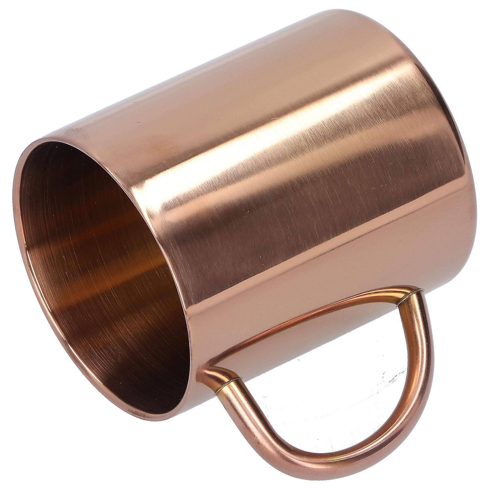 Mug Cup 304 Stainless Steel Double Layer Anti Scald Coffee Tea Water Cup with Handle 400ml(Rose Gold )