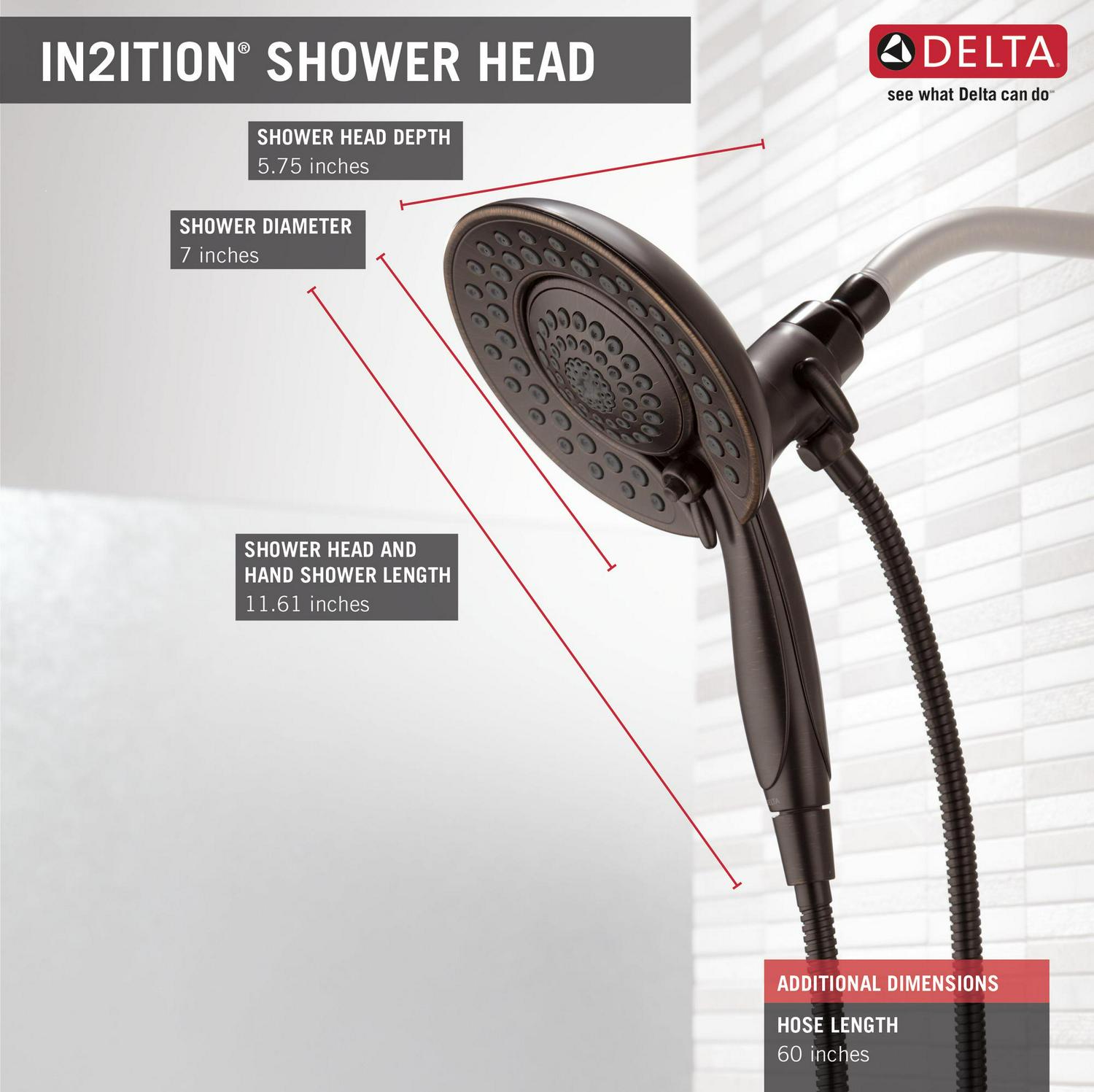 5-Spray In2itionA A A A A A A Two-in-One Shower in Venetian Bronze 58569-RB-PK