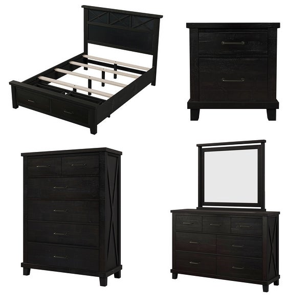 6 Pieces Bedroom Sets Queen Bed - - 37952389