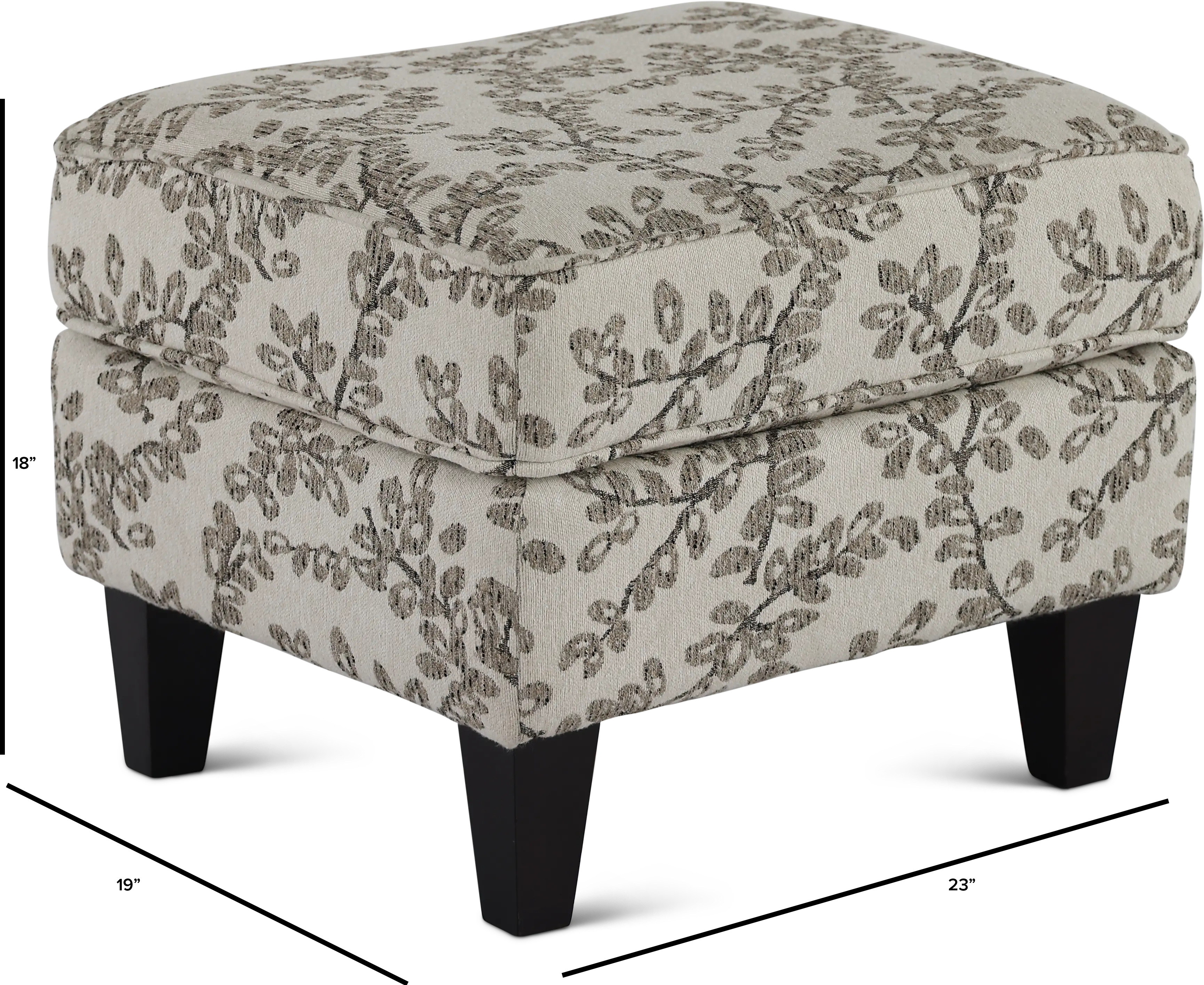 Loren Neutral French-Inspired Ottoman