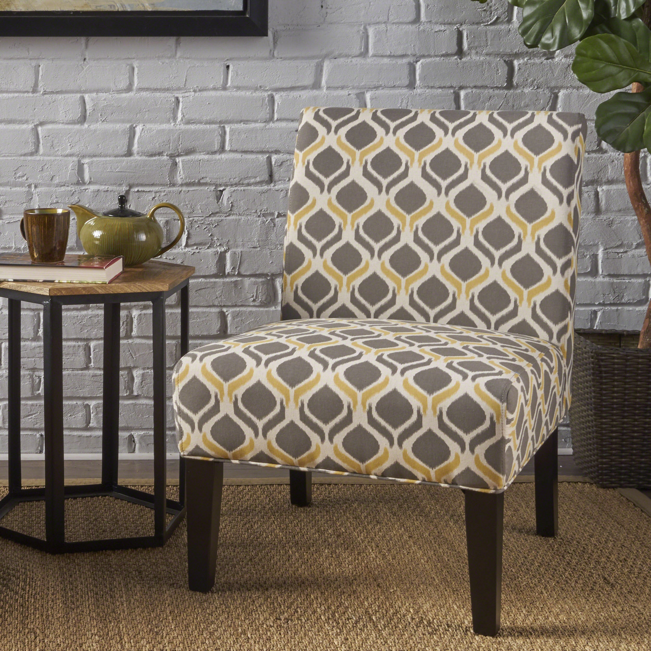 Kalee Contemporary Fabric Slipper Accent Chair