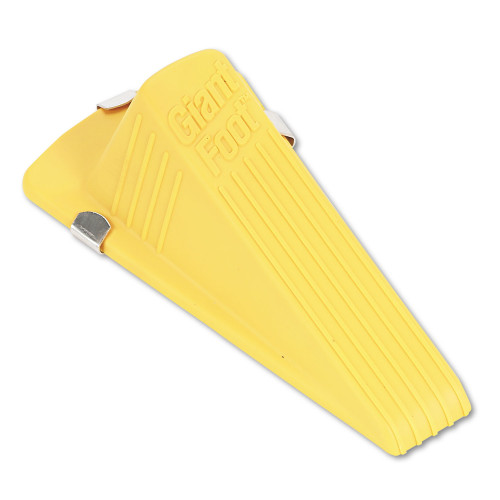 Master Caster Giant Foot Magnetic Doorstop， No-Slip Rubber Wedge， 3.5w x 6.75d x 2h， Yellow (00967)