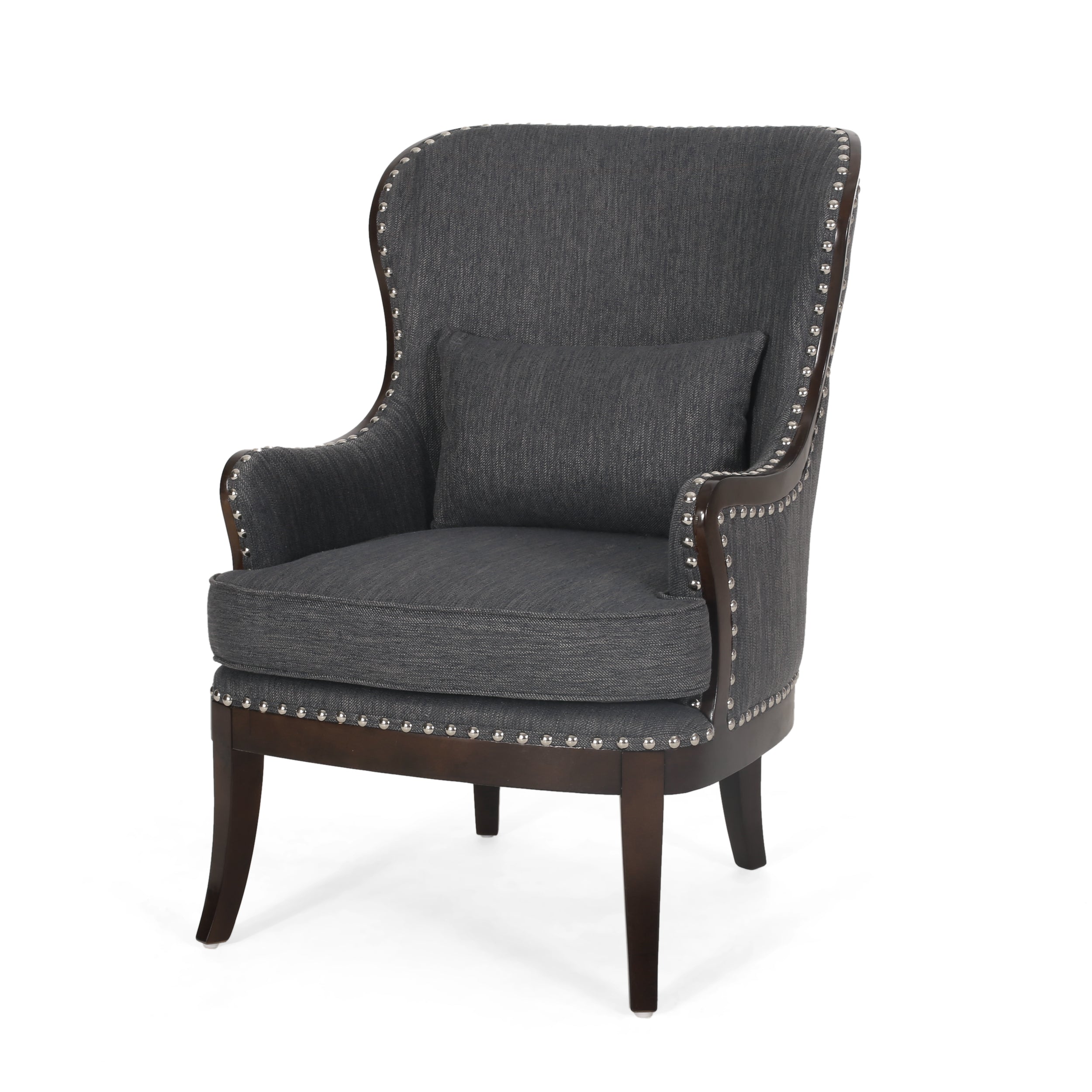 Jett Contemporary Upholstered Accent Chair with Nailhead Trim