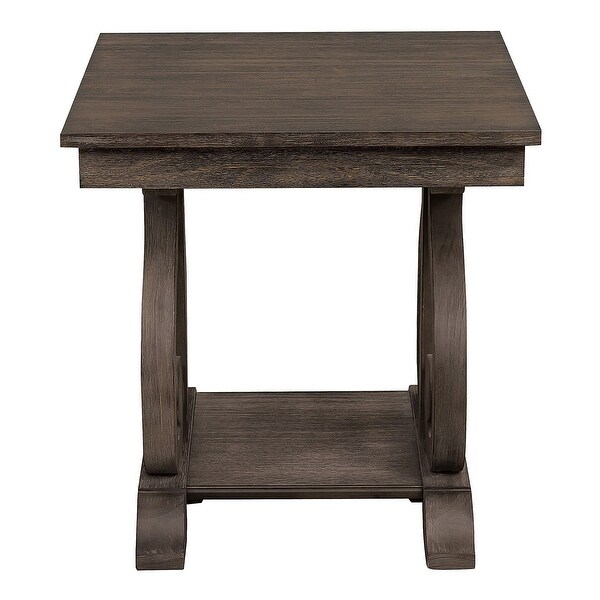 Lexicon Home Living Room End Table - Wire-Brushed Power Glaze Oak - 26