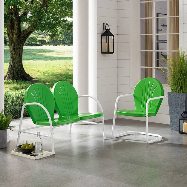 Griffith 2pc Outdoor Seating Set Kelly Green Crosley