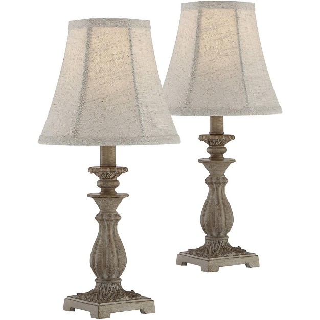 High Set Of 2 Antique Beige Off White Bell Shade For Bedroom Living Room Bedside Nightstand Kids