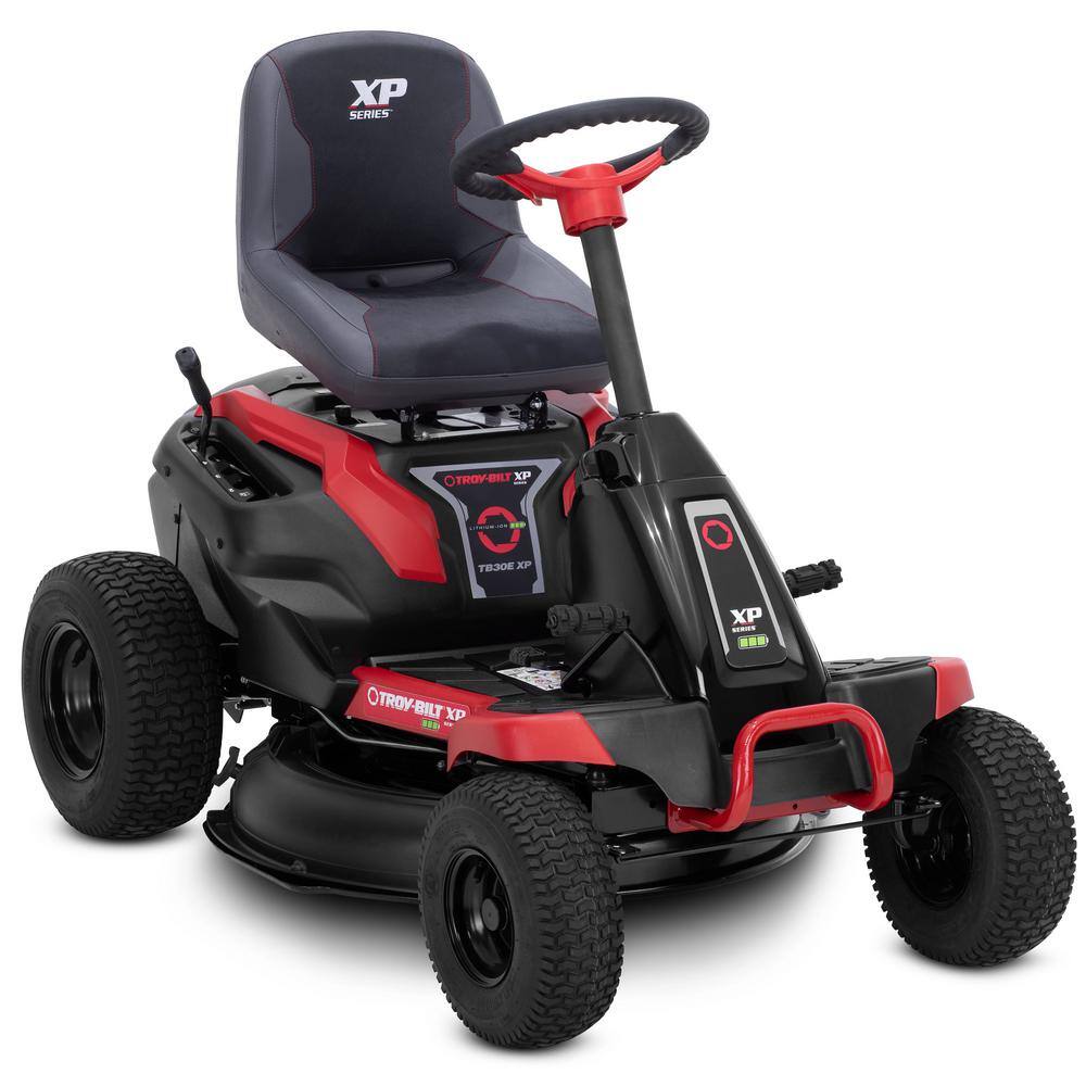 Troy-Bilt XP 30 in. 56-Volt MAX 30 Ah Battery Lithium-Ion Electric Drive Cordless Riding Lawn Tractor with Mulch Kit Included TB30E XP