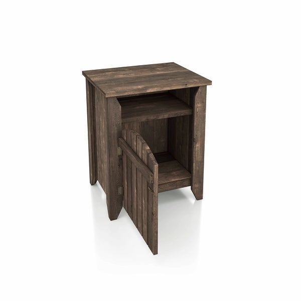 Furniture of America Harland Rustic Oak 20-inch 2-shelf Side Table (Set of 2)