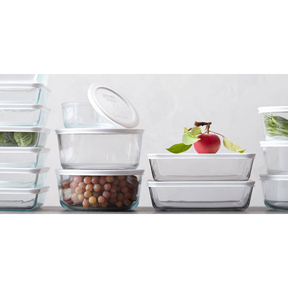 Pyrex Simply Store 18-Piece Glass Storage Set with Assorted Colored Lids 1110608