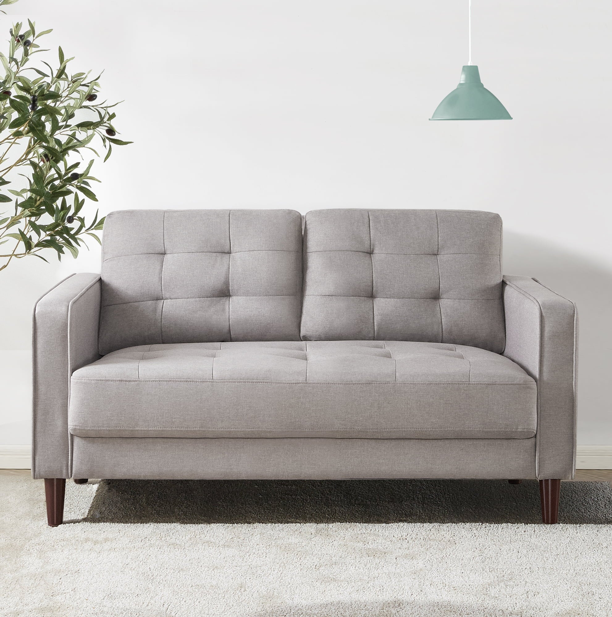 Zinus Benton Loveseat, Stone Grey