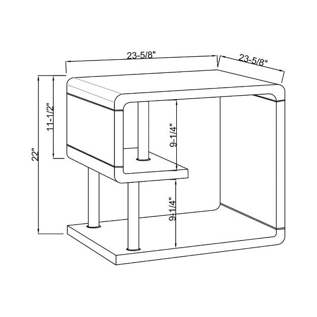 Clive End Table Glossy White Homes Inside Out