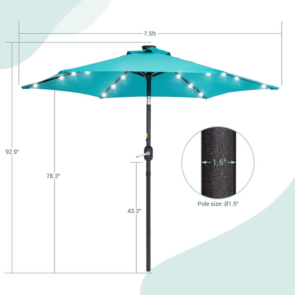 Bonosuki 7.5Ft LED Patio Market Umbrella Outdoor Table Umbrella