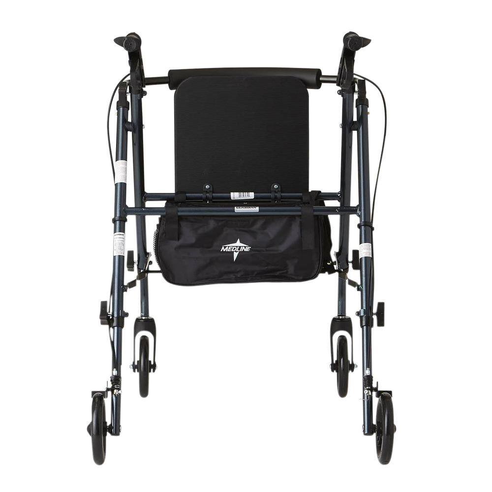 Medline Freedom Ultra-Light Folding 4-Wheel Rollator in Smokey Blue MDS86825SLB