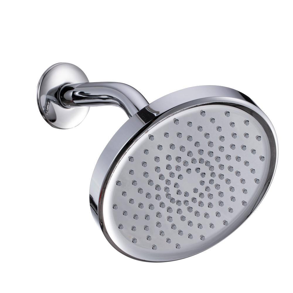 Boyel Living 1-Spray Pattern 6 in. Wall Mount Fixed Shower Head with 2.5 GPM and Shower Arm in Chrome TWSHA991-6CH