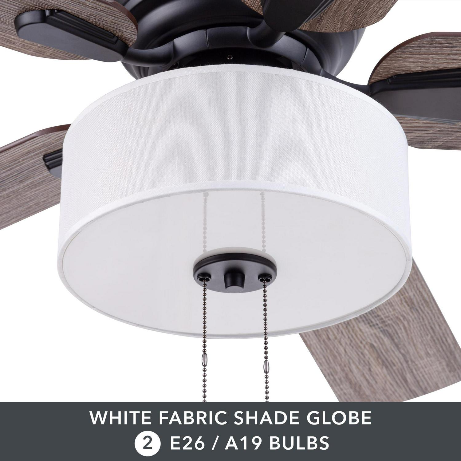 Better Homes and Gardens 52a 5 Blade Matte Black Flush Mount Ceiling Fan with Light and Reverse Airflow