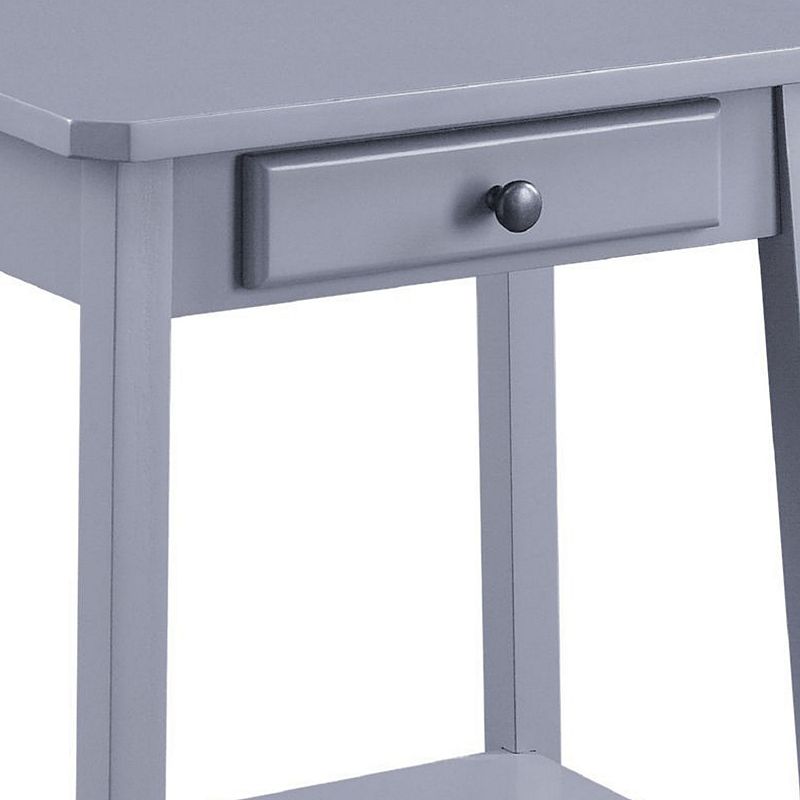 MDF Accent Table with 1 Drawer and Open Shelf， Gray