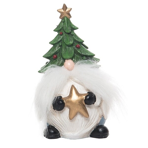 Transpac Resin 6 in. Multicolored Christmas Holiday Fuzzy Beard Gnome Figurine