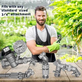 Morvat 45-Degree Nickel Plated Brass Garden Hose Elbow Connector with OnOff Shutoff Valve MOR-NP-BELBOW-1-A