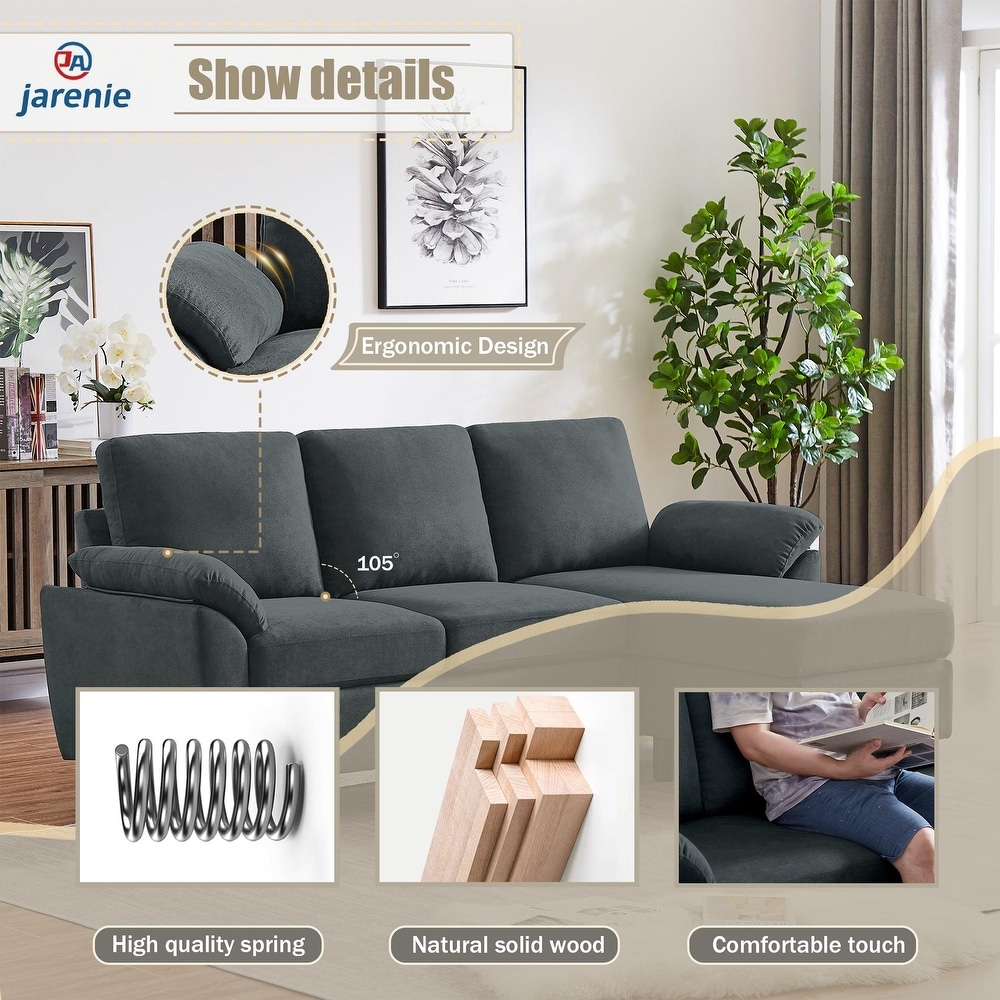 Modern Sectional Sofa Couch L Shaped with Removable Armrest  Convertible Couch with Reversible Ottoman for Living Room