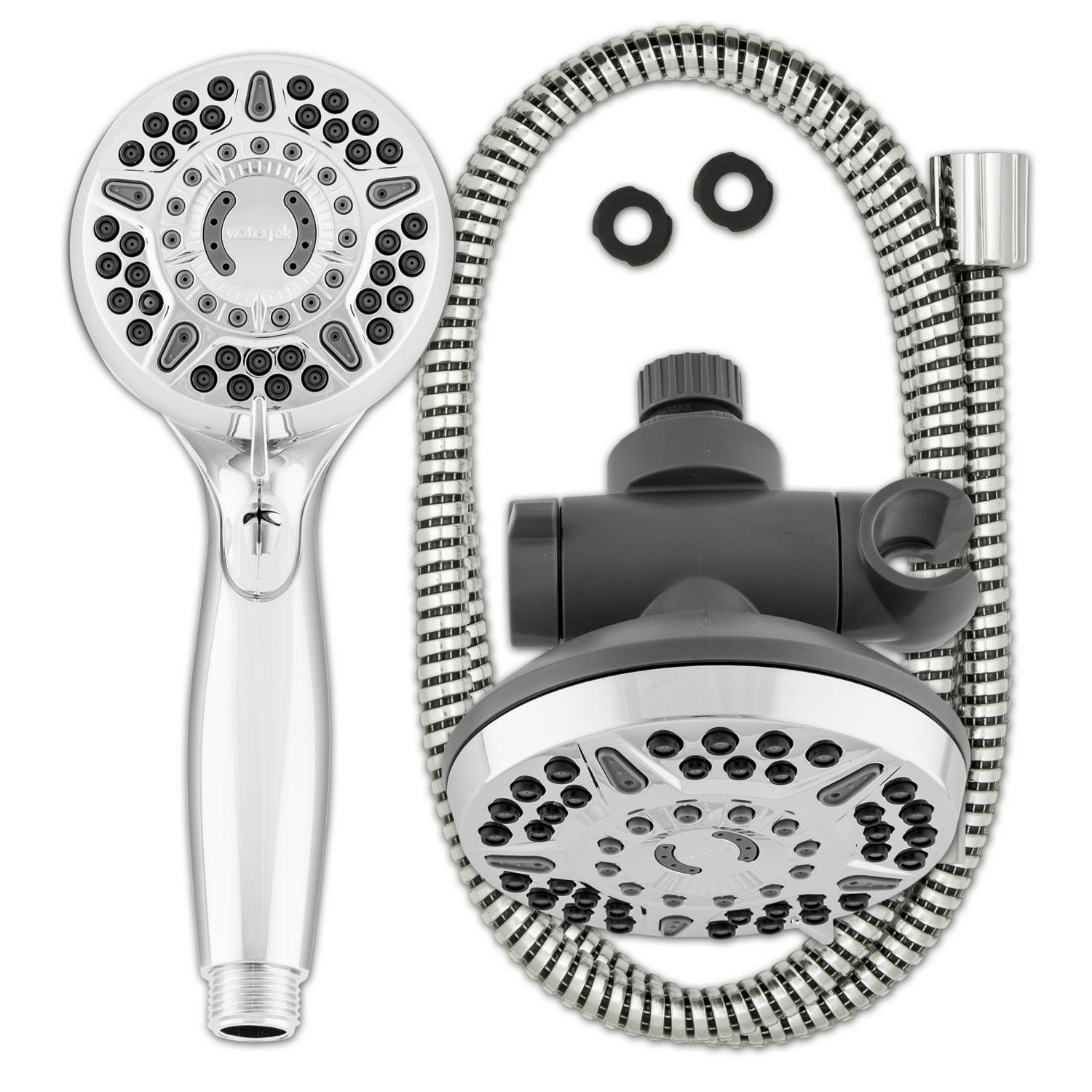 Waterpik 6+ Mode Powerpulse Massage Dual Shower Head System， Chrome， XET-633E-643E