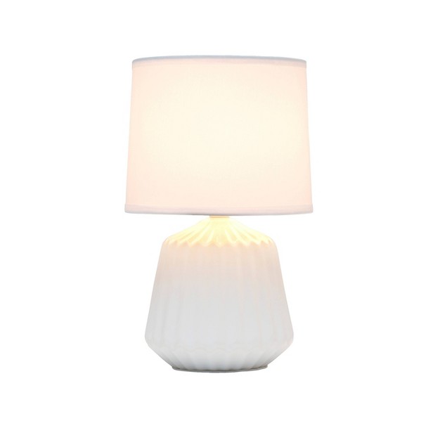 Petite Pleated Base Table Lamp Off white Simple Designs