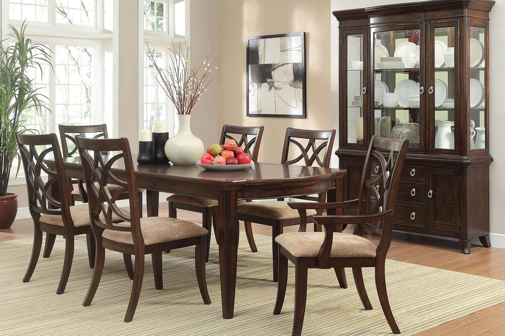 Keiber Art Deco Asian 2 Dining Arm Chair  Rich Brown Cherry   Transitional   Dining Chairs   by AMOC  Houzz