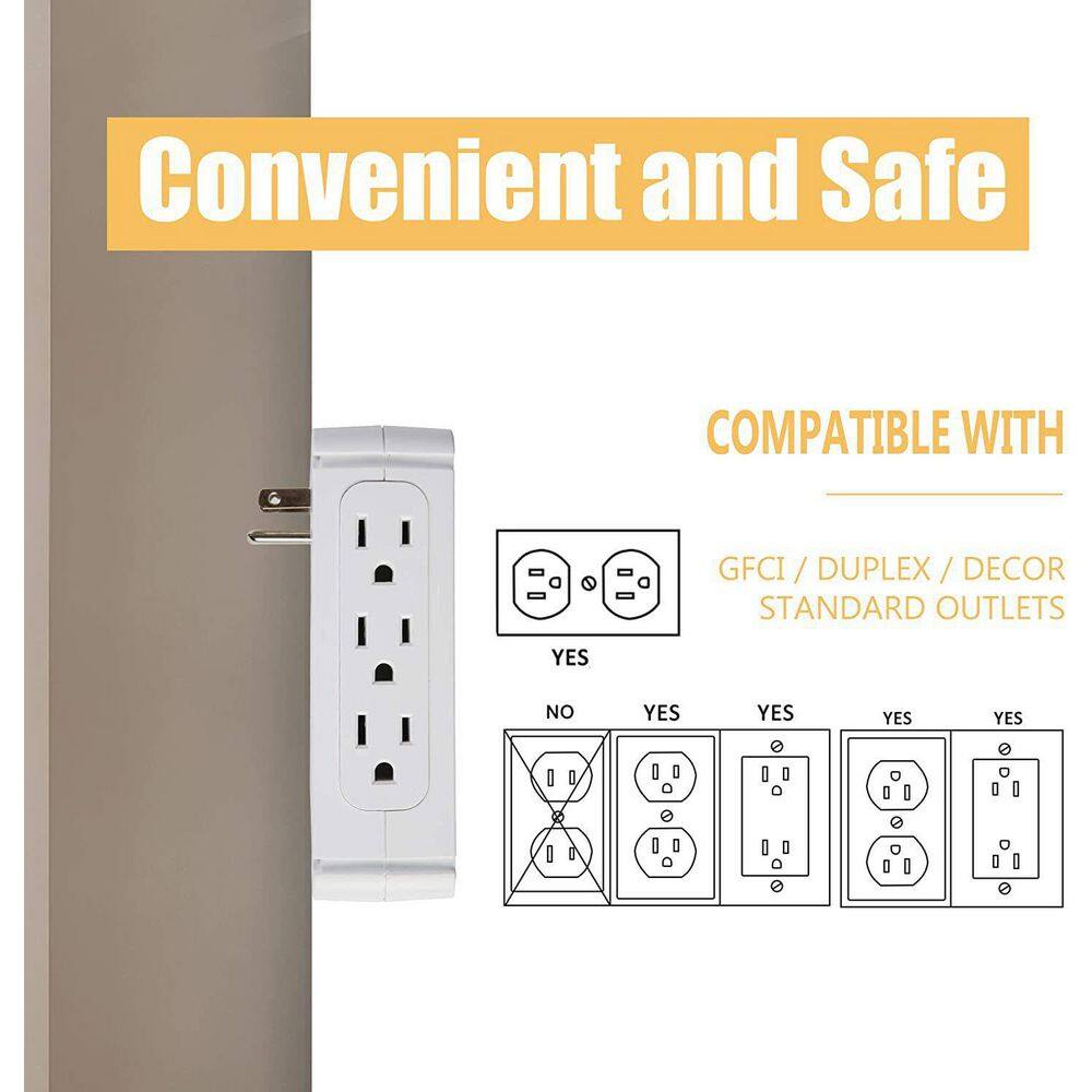 8-Outlet Wall Outlet Extende Surge Protector Multi-Functional Outlet Wall Plug (2-Pack) Bos-CYD0-XQYU