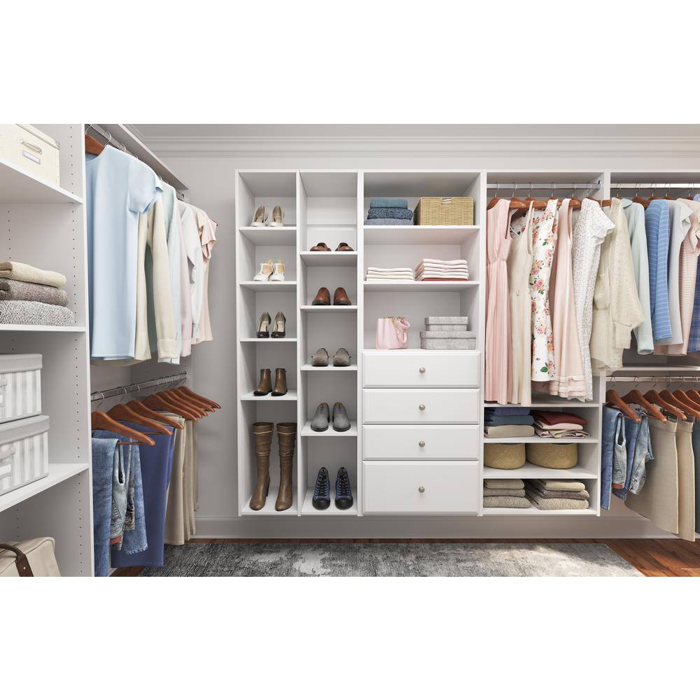 Closet Evolution Premier 25 in. W Classic White Tower Unit Wall Mount 6-Shelf Wood Closet System WH30