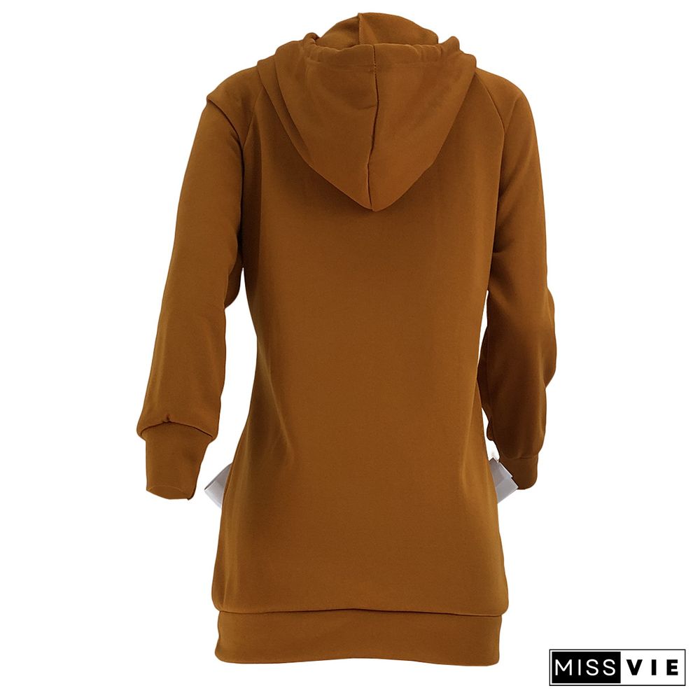 Hooded Warm Sweatshirt Long Sleeve Sports Dress