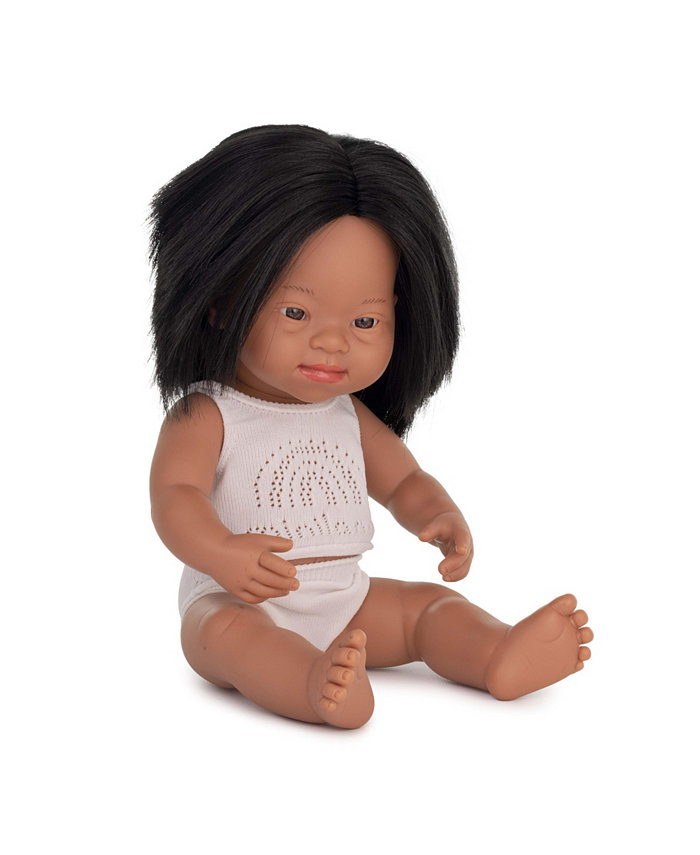 MINILAND Baby Girl 15 Hispanic Doll with Down Syndrome