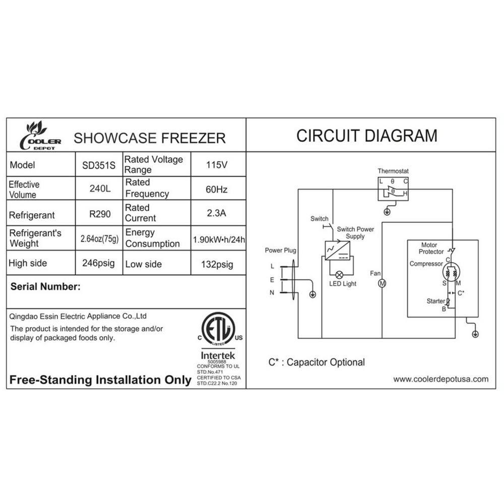 Cooler Depot 40 in. W 12 cu.ft. Manual Defrost Commercial Lap Glass Top Display Chest Freezer in White DXXSD351S