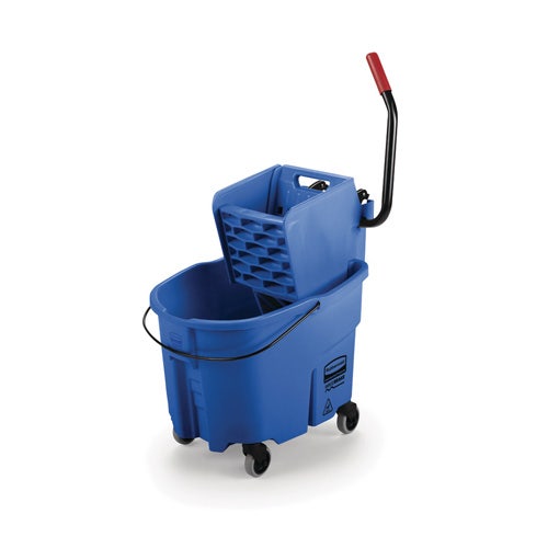 Rubbermaid FG758888BLUE WaveBrake 35-Quart Mop Bucket with Side Press Wringer， Blue