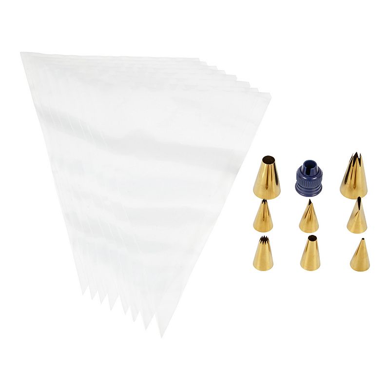 Wilton Navy 17-pc. Blue and Gold Piping Tips and Cake Decorating Supplies Set