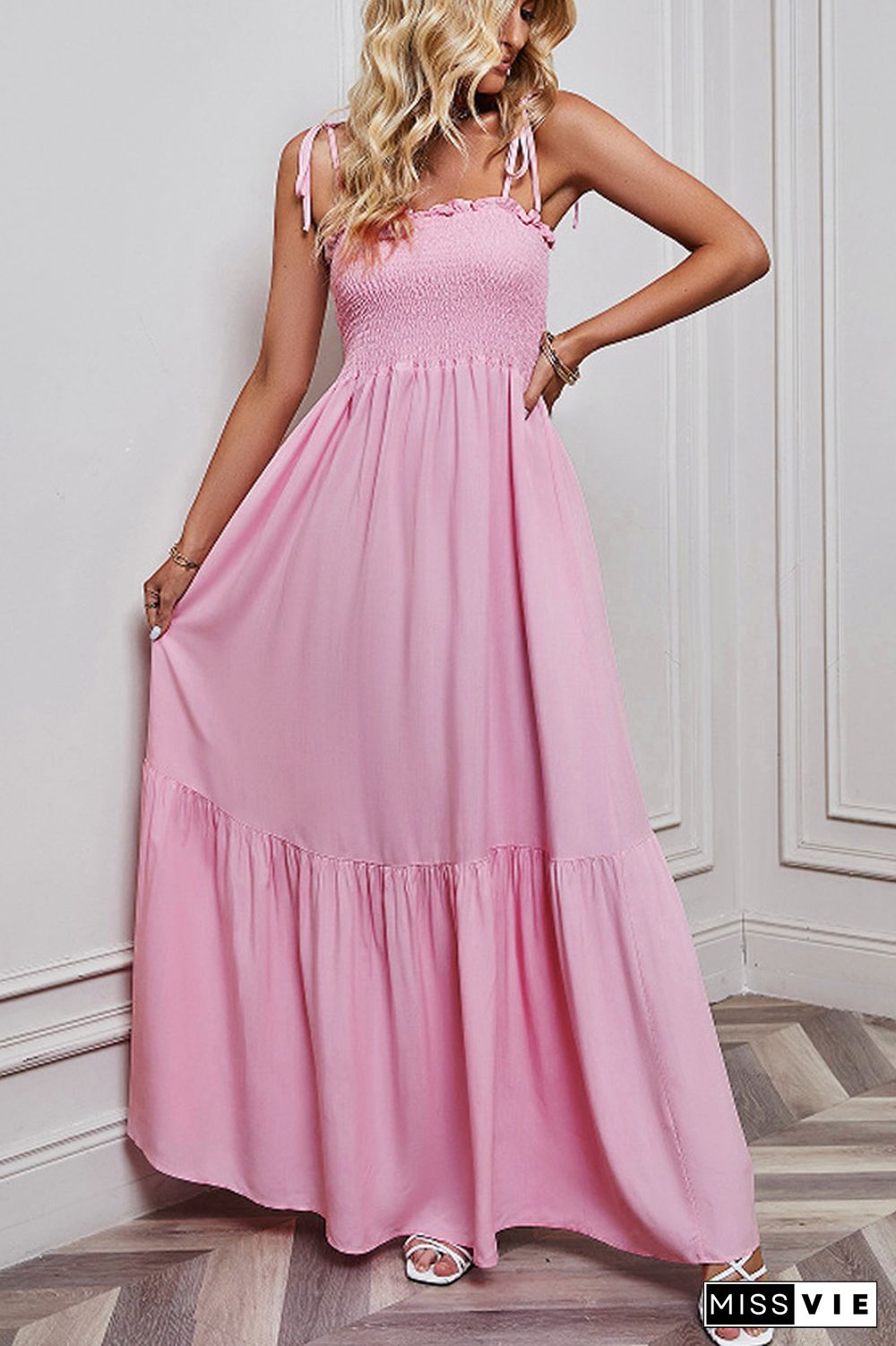 Plain Spaghetti Straps Maxi Dress