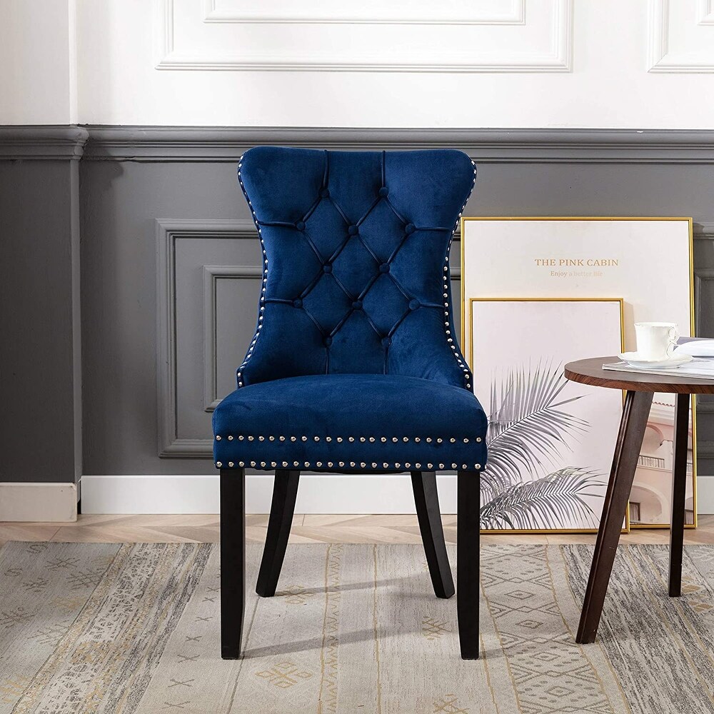 High Back Velvet Upholstered Dining Chairs