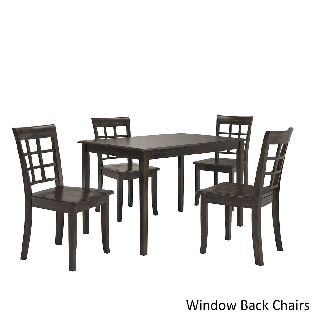 Wilmington II 48 Inch Rectangular Antique Black 5 Piece Dining Set by iNSPIRE Q Classic