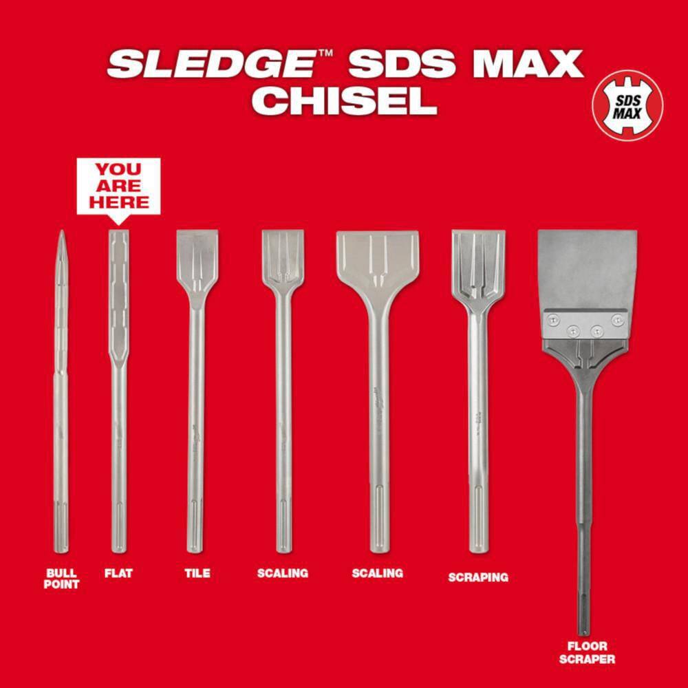 MW 1 in. x 16 in. SLEDGE SDS-MAX Flat Chisel 48-62-4252