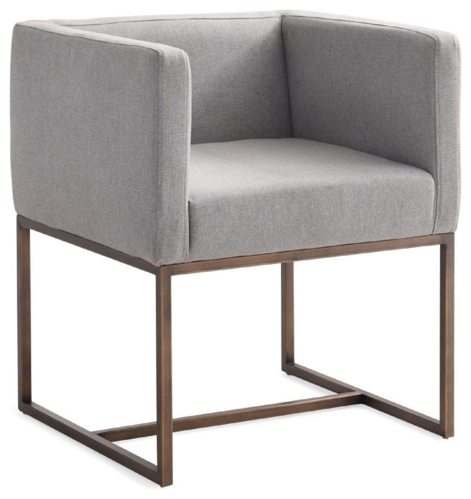 Cid 25 quotDining Chair  Smooth Gray Velvet  Cushioned Seat  Metal Base   Transitional   Dining Chairs   by VirVentures  Houzz