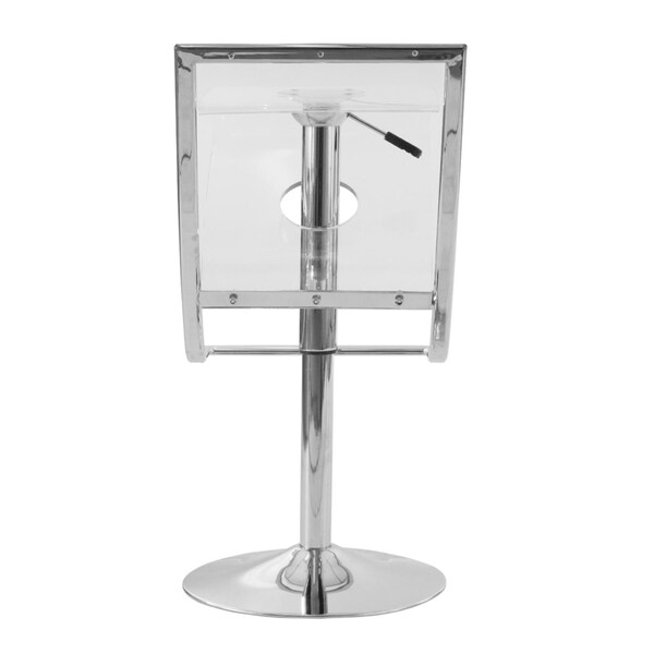 LeisureMod Clifton Clear Acrylic Adjustable Bar Counter Stool