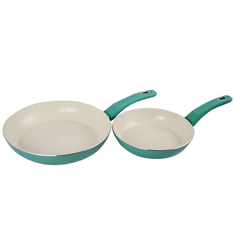 Gibson Home Plaza Cafe 2 Piece Aluminum Frying Pan Set with Soft Touch Handles