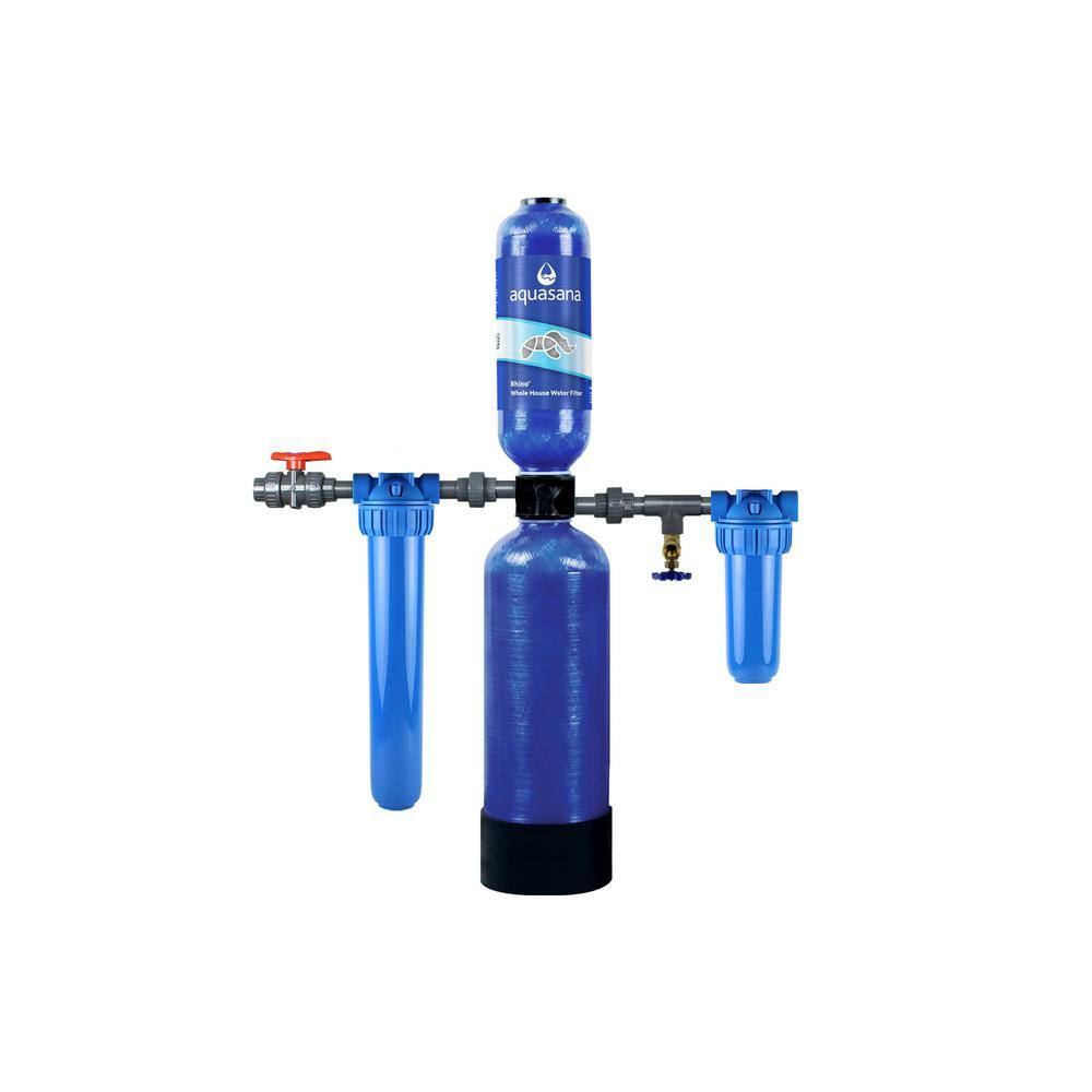 Aquasana Rhino Whole House Water Filtration System with Carbon and KDF Home Water Filtration - Reduces Sediment and Chlorine WH-1000